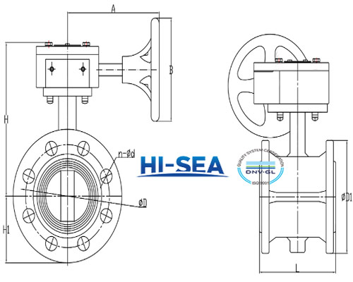 JIS F7480 Marine Double Flanged Type Butterfly Valve drawing.jpg